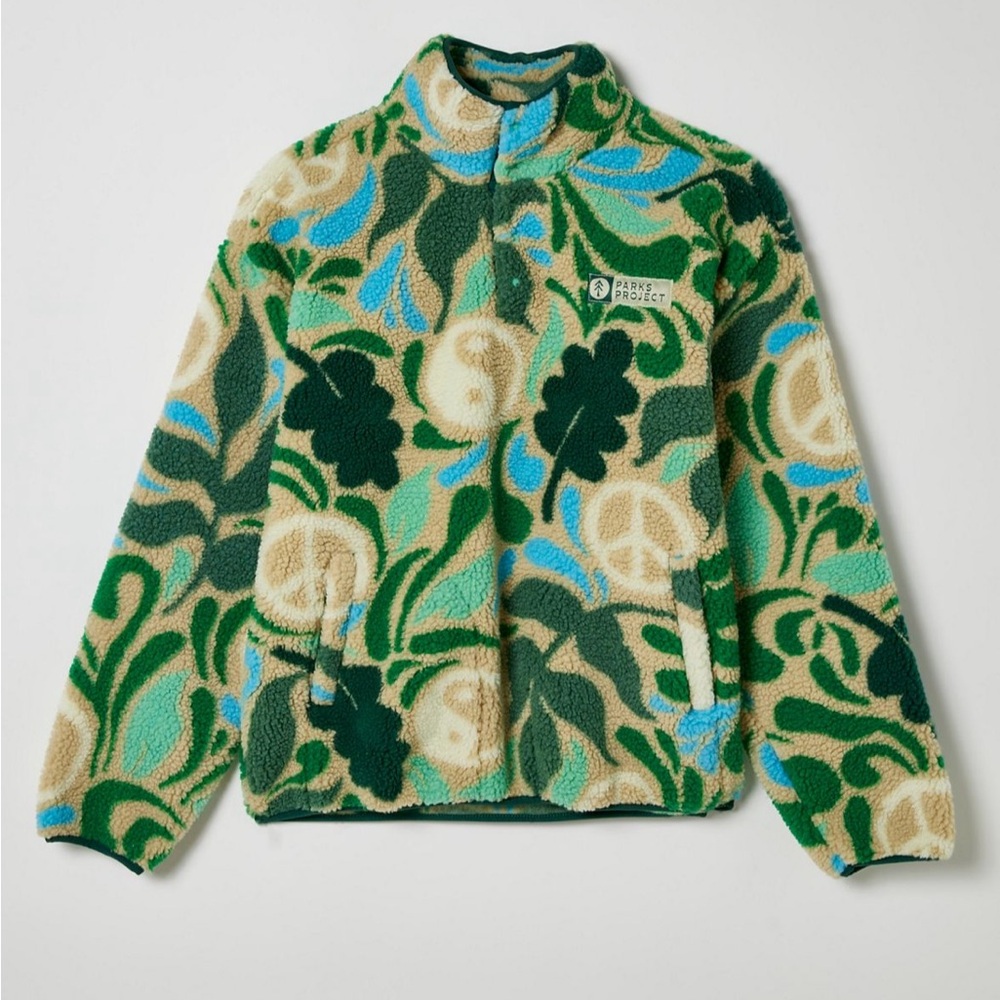 Parks Project Peace Leaves Mock Neck Trail Fleece